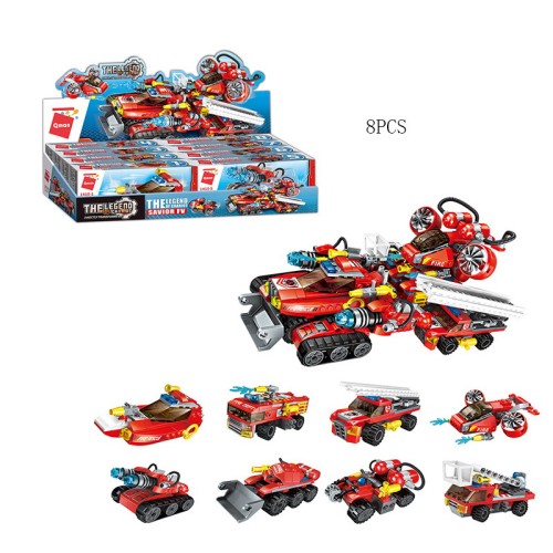 Конструктор Brick «Пожежна техніка» в асортименті, 8 шт у дисплей-боксі 43,1х19,2х9,4 см