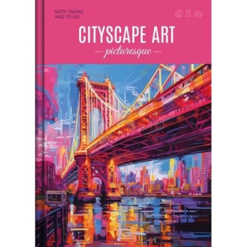 Канцелярська книга «Міста» А4 на 96 аркушів у клітинку з твердою палітуркою та ламінованою обкладинкою, в асортименті, ТМ Рюкзачок