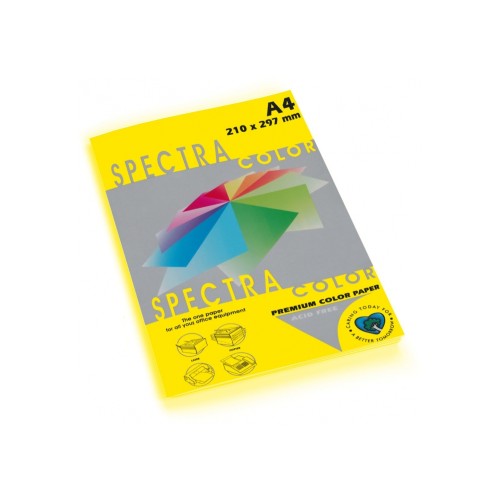 Папір кольоровий А4 100 аркушів 160 г/м2, інтенсив лимон, SPECTRА COLOR