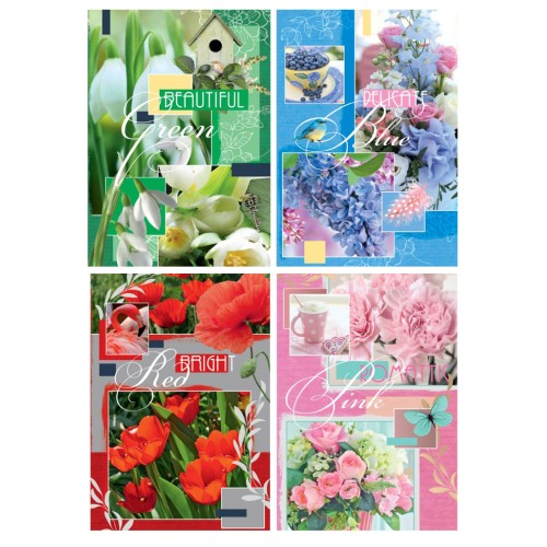 Блокнот «Квіти» А5 на 176 аркушів у клітинку з твердою обкладинкою, в асортименті, ТМ Рюкзачок