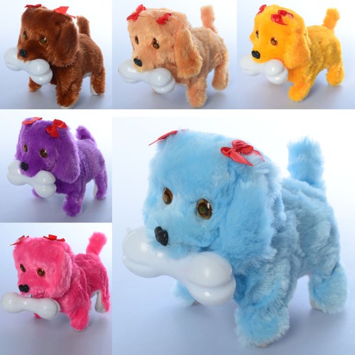 Песик 15 см зі звуком та світлом, ходить, на батарейці, в асортименті, у пакеті 15х12х9 см