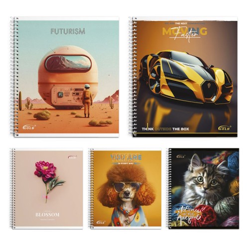 Блокнот «Мікс №2» А5 на 96 аркушів у клітинку на спіралі збоку, №1582, ТМ Brisk