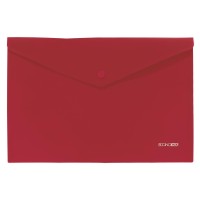 Папка-конверт на кнопці А4 180 мкм непрозора, червона, TM Economix