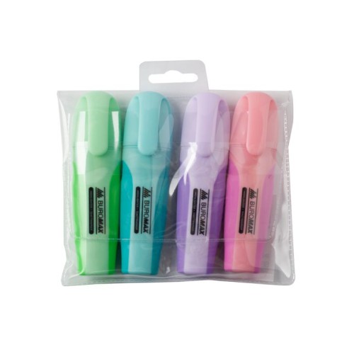 Набір маркерів «Pastel» текстових з гумовими вставками, 4 шт. ТМ JOBMAX