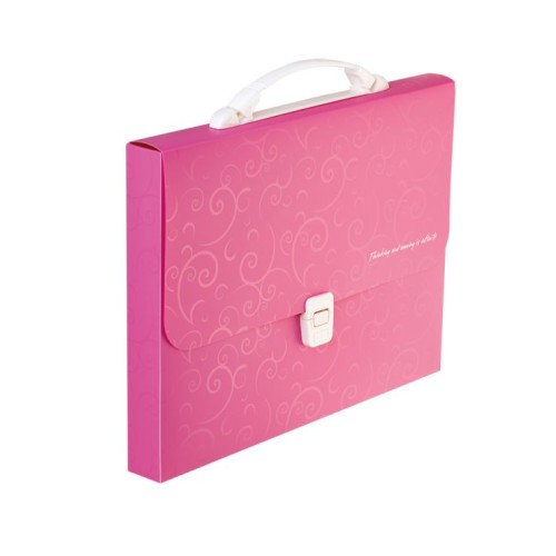 Портфель «BAROCCO» пластиковий A4 рожевий, TM Buromax