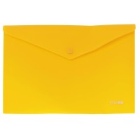 Папка-конверт на кнопці А4 180 мкм непрозора фактура «помаранч» жовта, ТМ Economix