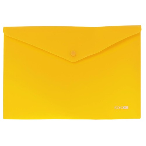 Папка-конверт на кнопці А4 180 мкм непрозора фактура «помаранч» жовта, ТМ Economix
