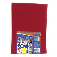 Фоаміран А4 товщиною 1,7 мм 10 аркушів з клеєм, темно-червоний, ТМ J.Otten