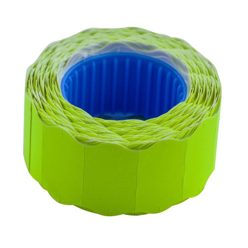 Етикетки-цінники 22х12 мм жовті 500 шт., 6 метрів, фігурні, зовнішня намотка, ТМ Buromax