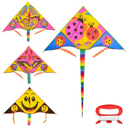 Повітряний змій 160х76 см та хвостом 200 см, на струні 30 м, в асортименті