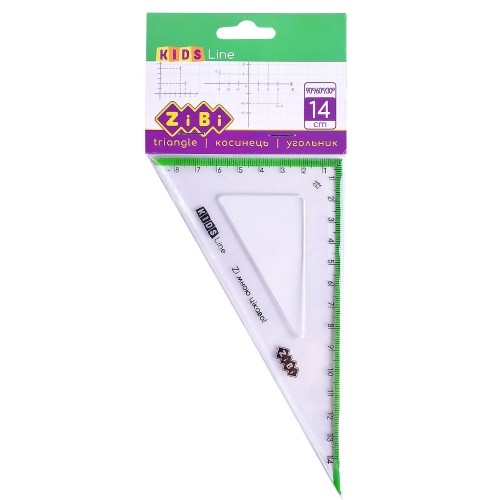 Трикутник 14 см з салатовою смужкою, у блістері, ТМ ZіBі