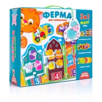 Гра настільна «Ферма 3 в 1», у коробці 30х9х25,5 см, ТМ Vladi Toys