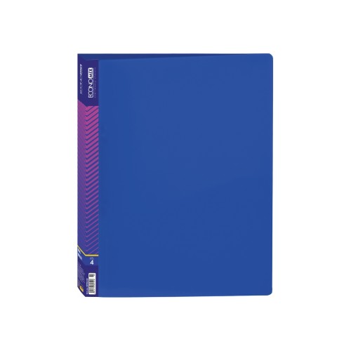 Папка на 4 кільця А4 пластикова синя, ТМ Economix