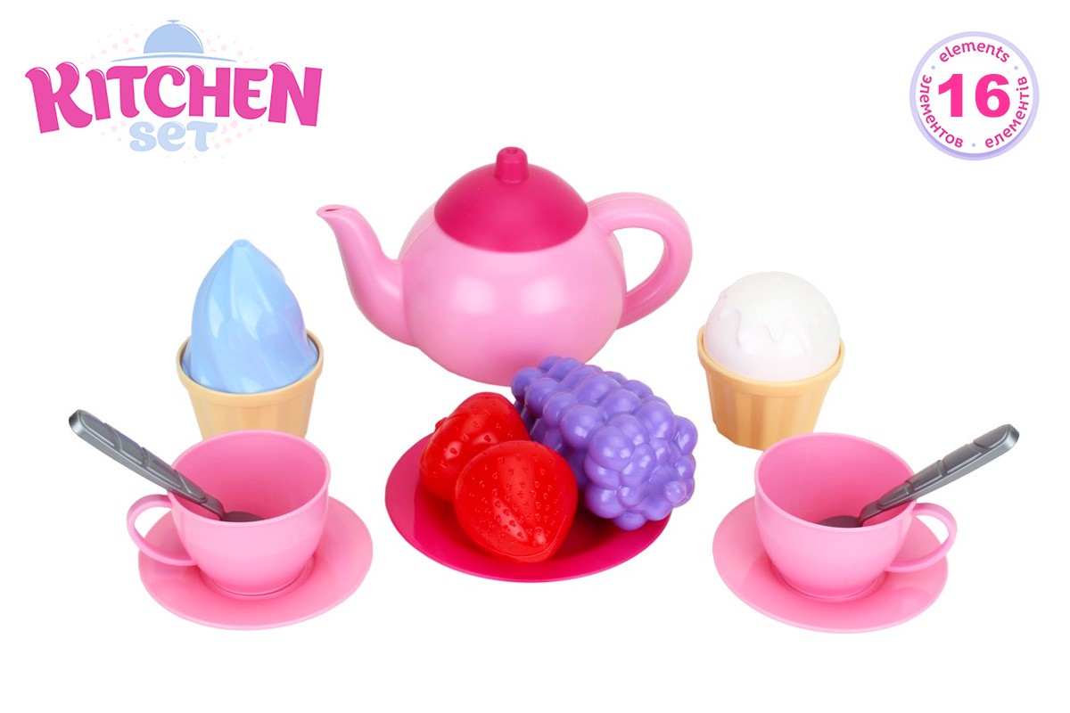 Набір посуду з 14 предметів, у сітці 19х19х11 см, ТМ Технок