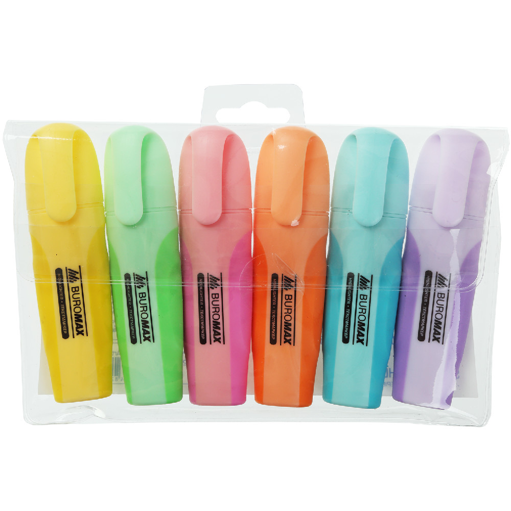 Набір маркерів текстових, 6 шт. «Pastel» ТМ JOBMAX