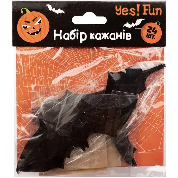 Набір «Fun Хеллоуїн Кажани 3D» 16 елементів чорні, ТМ Yes