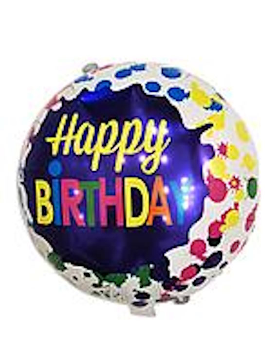 Кульки фольговані «Happy B-day» таблетка, 46 см, ТМ Leader