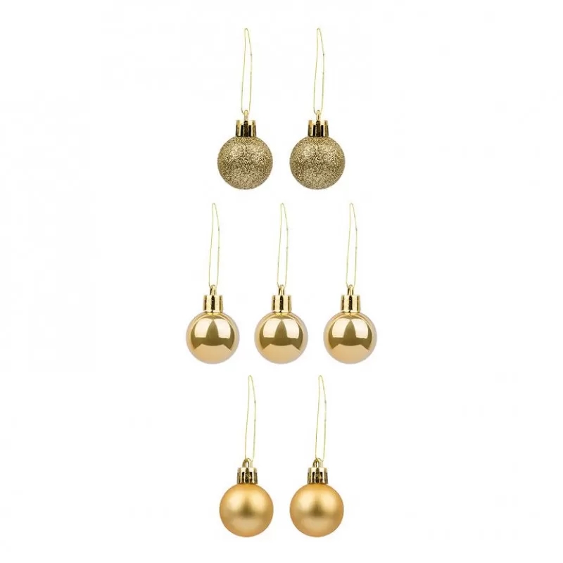 Набір новорічних кульок d 3 см золотих, 7 шт. в упаковці, ТМ Yes