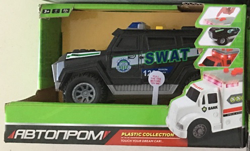 Машина «Поліція» зі світлом та звуком, на батарейці, у коробці 21х13х11 см, Автопром
