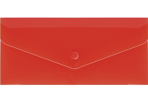 Євроконверт на кнопці Е65 180 мкм фактура «глянець» прозорий, червоний, ТМ Economix