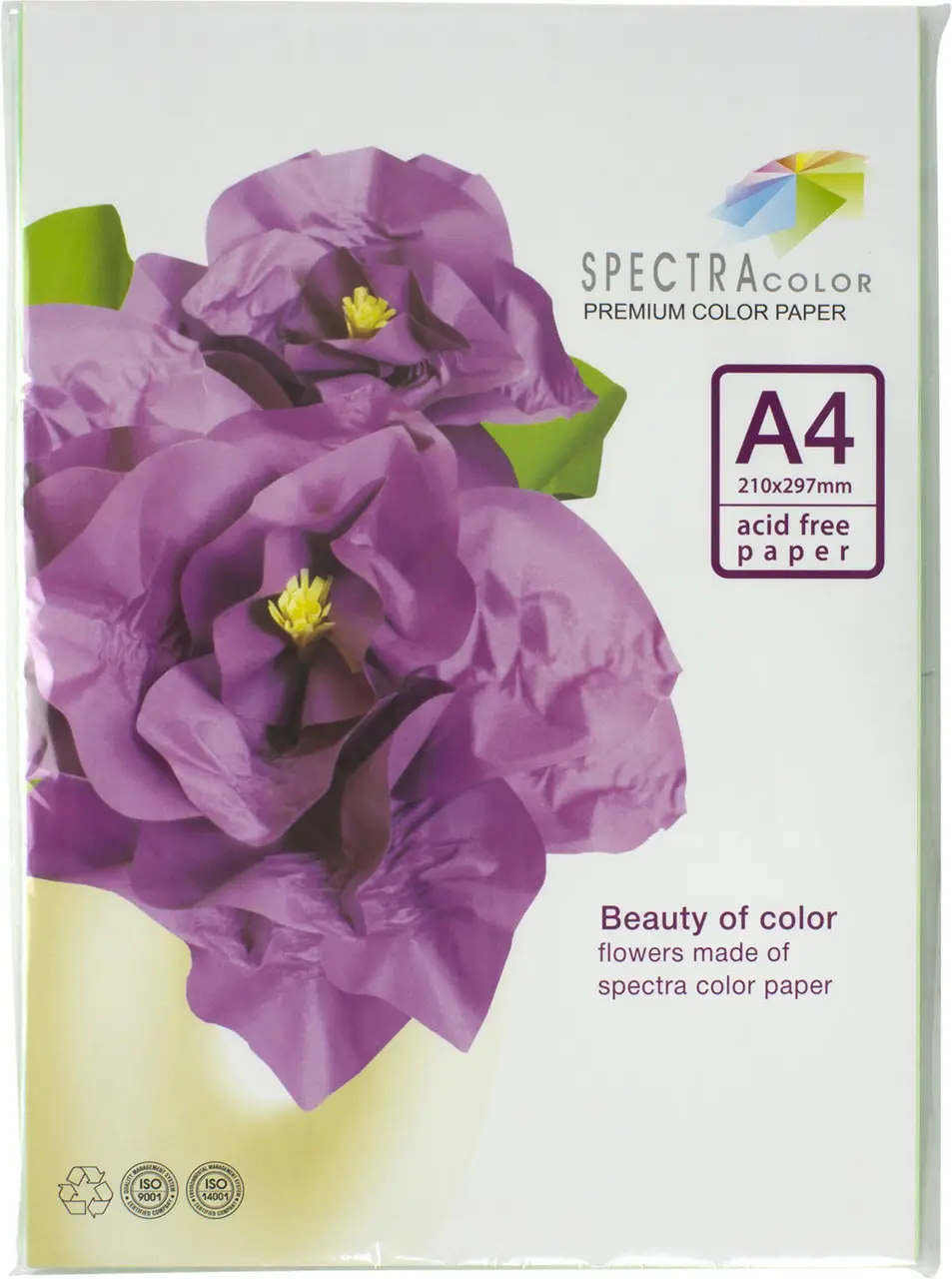 Папір кольоровий А4 на 100 аркушів 160 г/м2, пастель світло-зелений, CRYSTAL COLOR PAPER