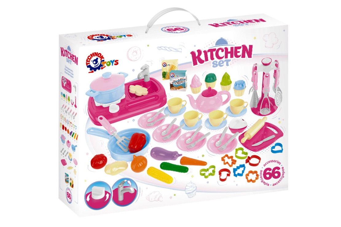 Набір «Кухня» з набором посуду з 66 елементів, у коробці 50х38х12 см, ТМ Технок