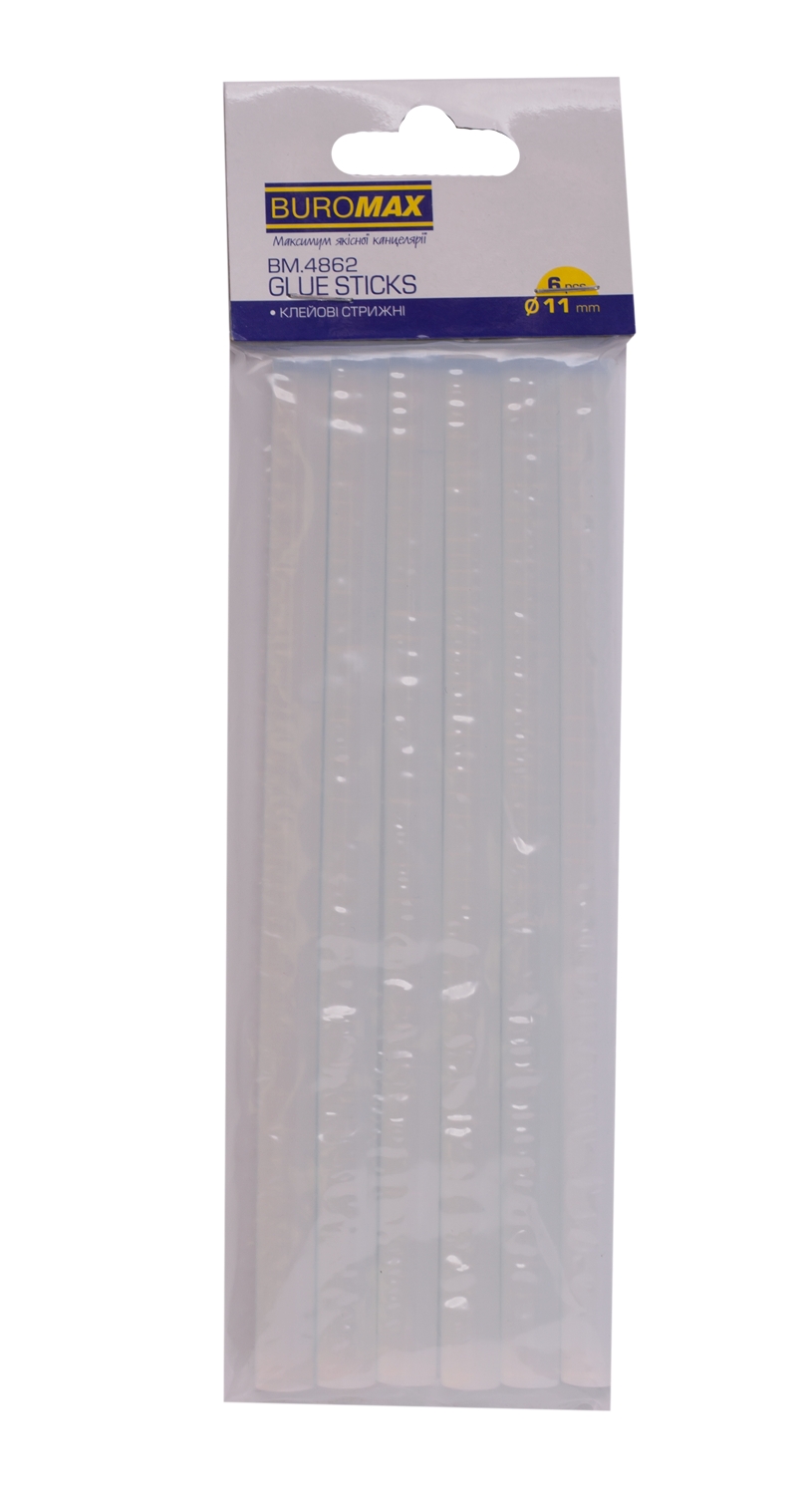 Клей - стрижні для клейового пістолету 25 см, діаметр 11 мм, ТМ Buromax