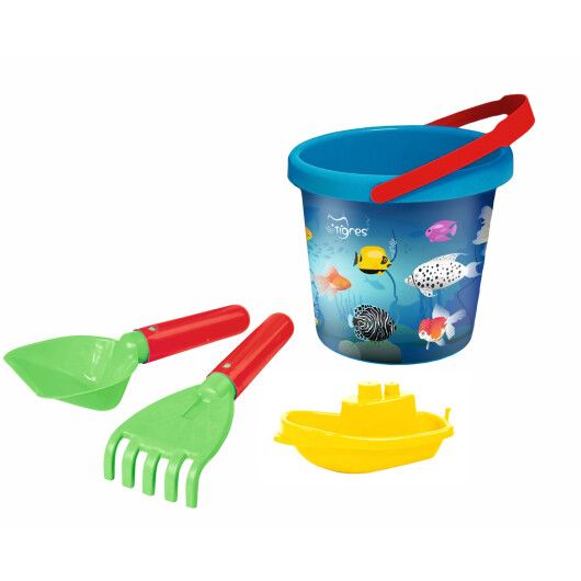 Набір для піску «Морський світ» з 4 елементів з термонаклейкою, ТМ Тигрес