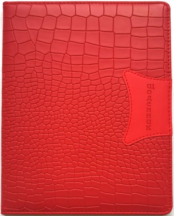 Щоденник шкільний А5 на 48 аркушів з обкладинкою зі шкірзаму, червоний, ТМ Мандарин