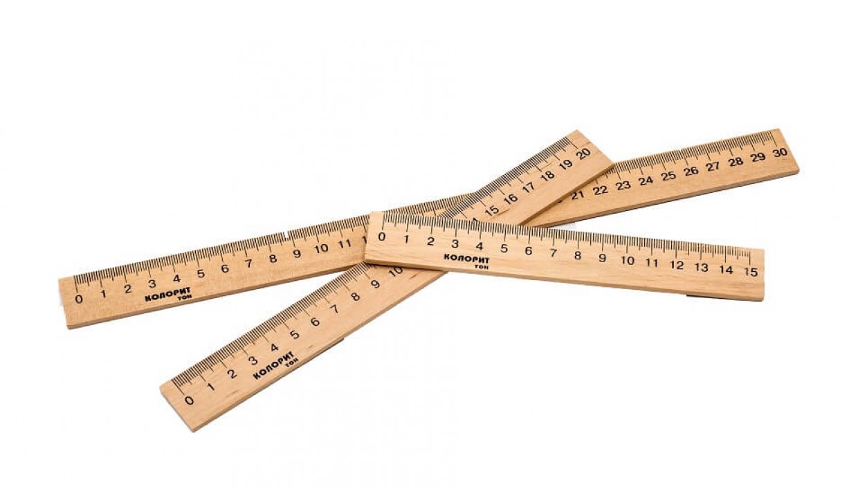 Лінійка 30 см, дерев'яна (шовкографія)