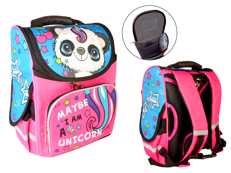 Ранець-короб «Мишка-єдиноріг», ортопедичний, 34х26х15 см, ТМ Space