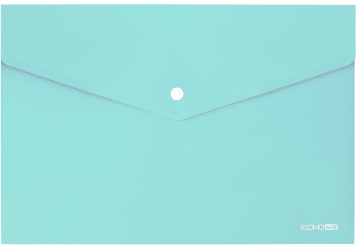 Папка-конверт на кнопці А4 180 мкм с фактурой «глянець» м'ятна, ТМ Economix