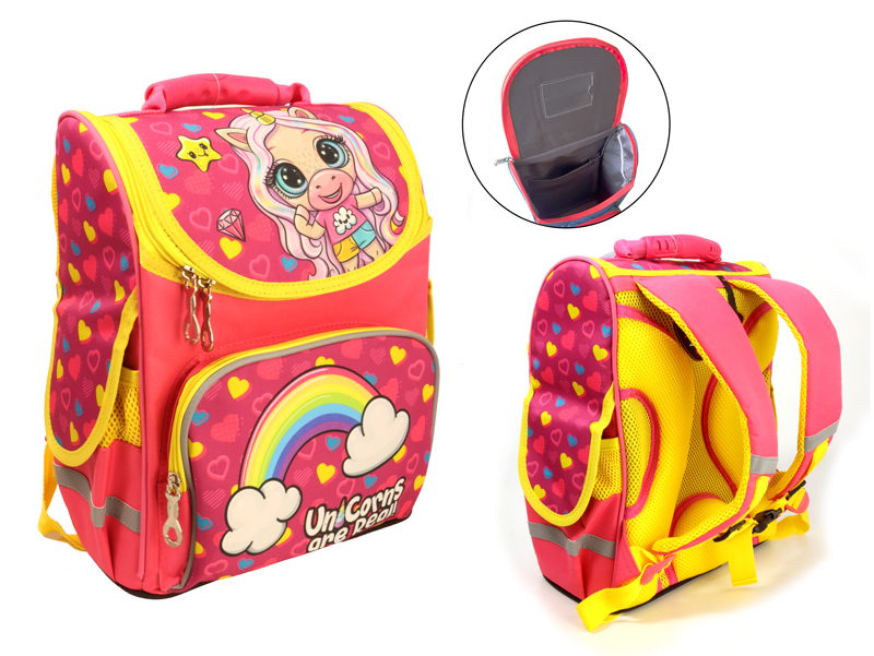 Ранець-короб «Весела єдиноріжка», ортопедичний, 34х26х15 см, ТМ Space