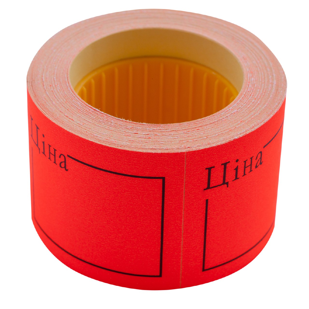 Етикетки-цінники «Ціна» 50х40 мм червоні, 150 шт., 6 м, зовнішня намотка, ТМ Buromax