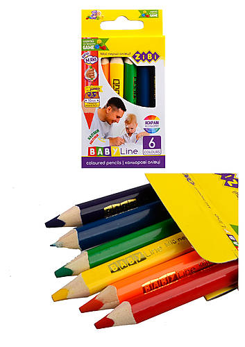 Олівці «JUMBO» mini на 6 кольорів, ТМ Zibi