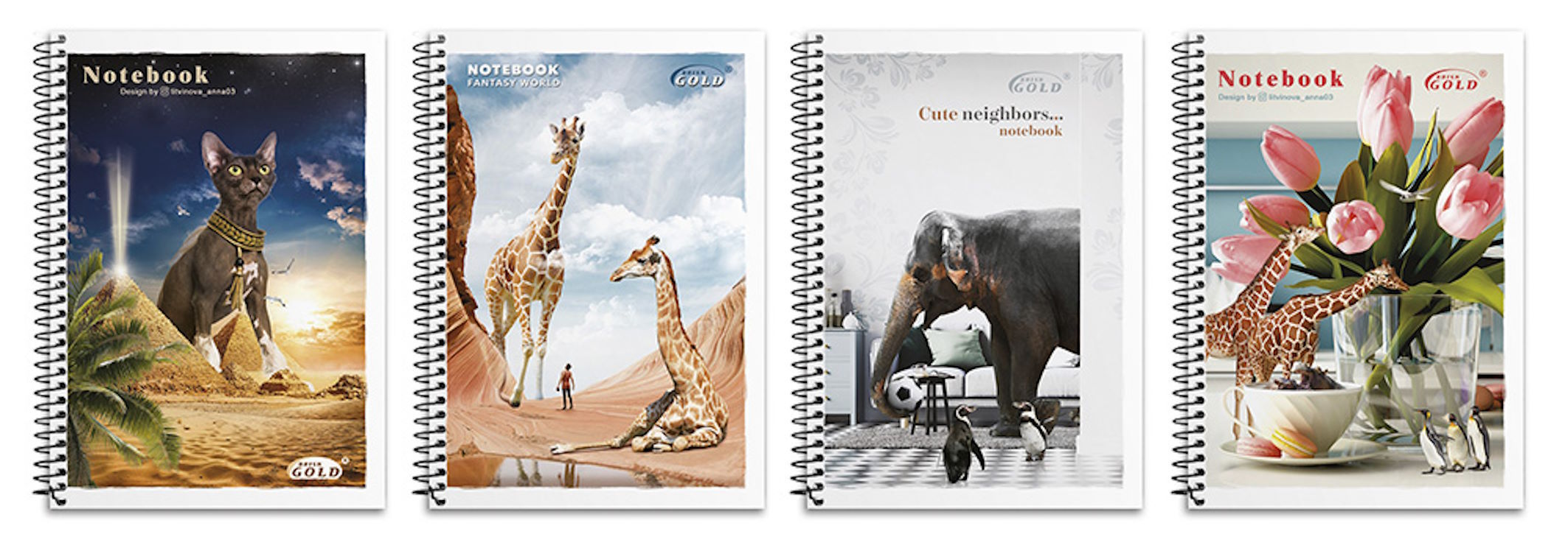 Блокнот А6 на 48 аркушів у клітинку на спіралі збоку з картонною обкладинкою, № 6772, в асортименті, ТМ Gold Brisk