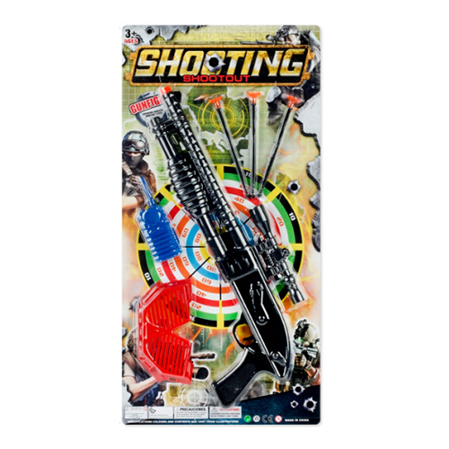 Рушниця 45см, окуляри, рація кулі-присоски 3 шт, на листі 57-28,5-3см