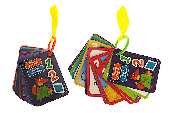 Гра настільна «Картки на кільці. Цифри та фігури» з 18 карток, ТМ Vlady Toys