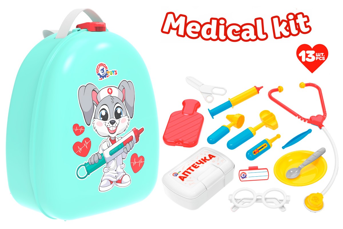 Набір лікаря з 13 предметів, у рюкзаку 26,5х21,5х13 см, ТМ Технок