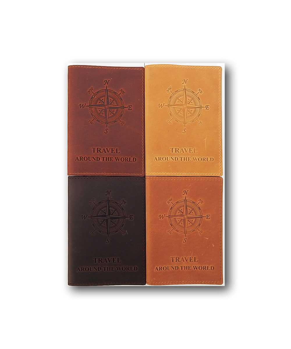 Обкладинка на документ «Wind Rose»,95х135 мм, шкіра