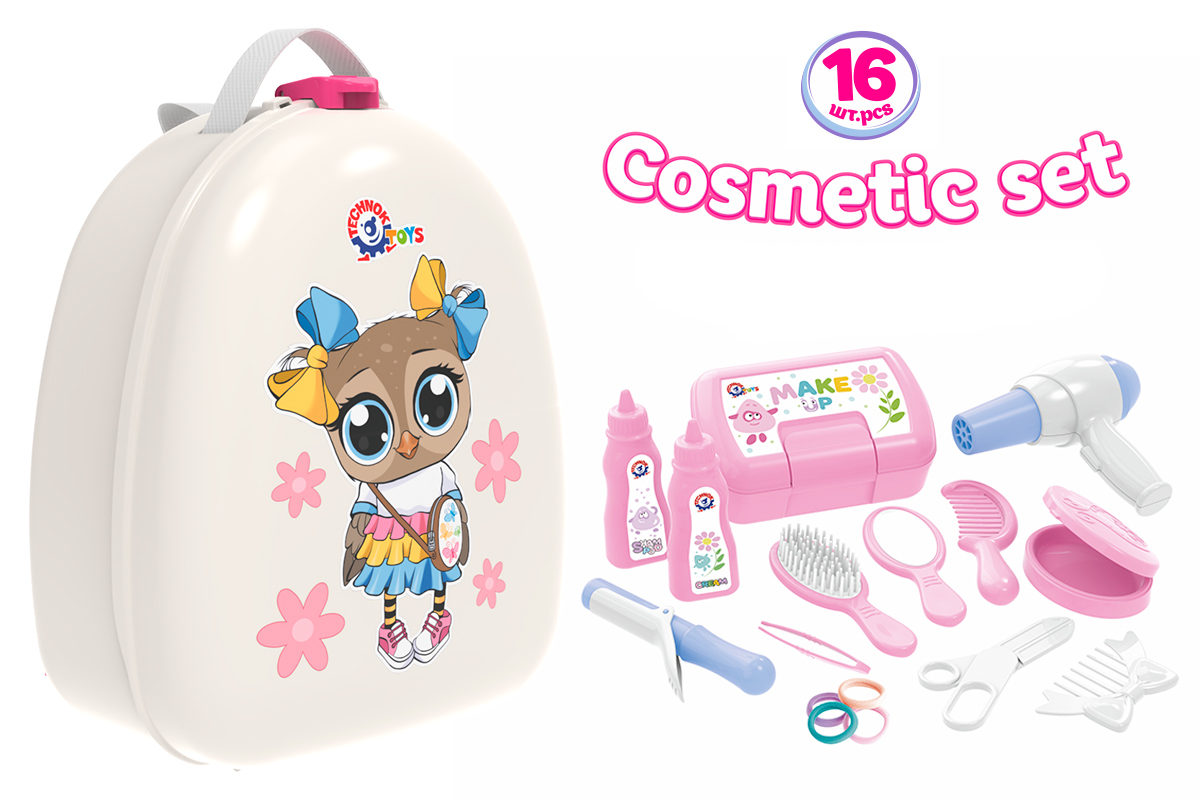 Косметичний набір з 16 предметів у рюкзаку 26,5х21,5х13 см, ТМ Технок