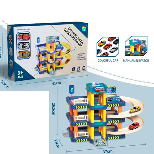 Гараж 3-поверховий з ліфтом та 3 машинками, у коробці 53х27,5х9,5 см