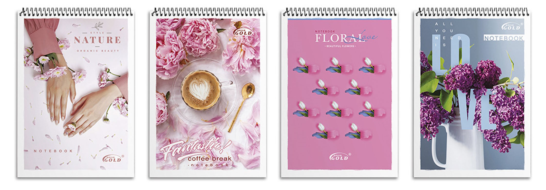 Блокнот А6 на 80 аркушів у клітинку на спіралі зверху з картонною обкладинкою, в асортименті, №6770, ТМ Gold Brisk