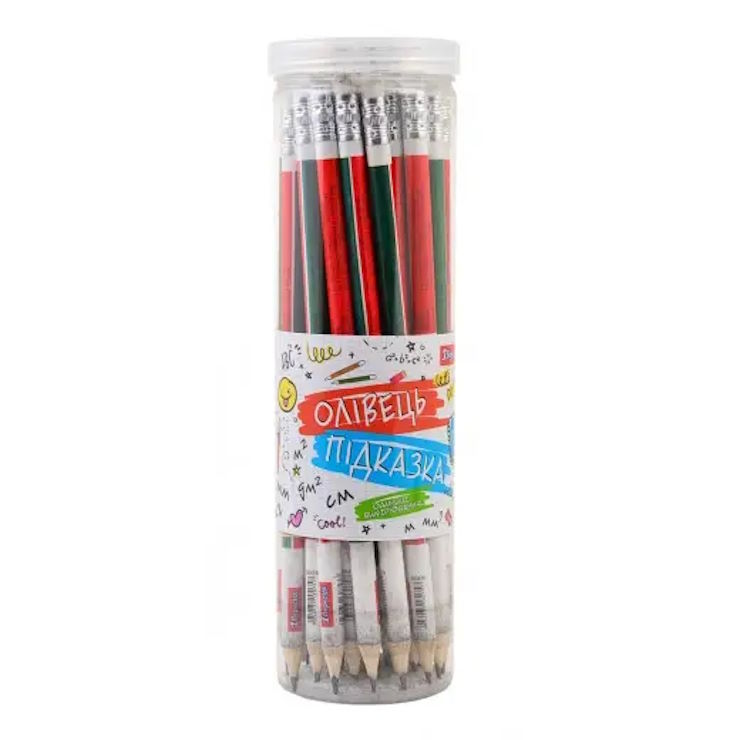 Олівець графітний «Одиниці виміру», з гумкою, у тубусі 36 шт, ТМ 1 Вересня