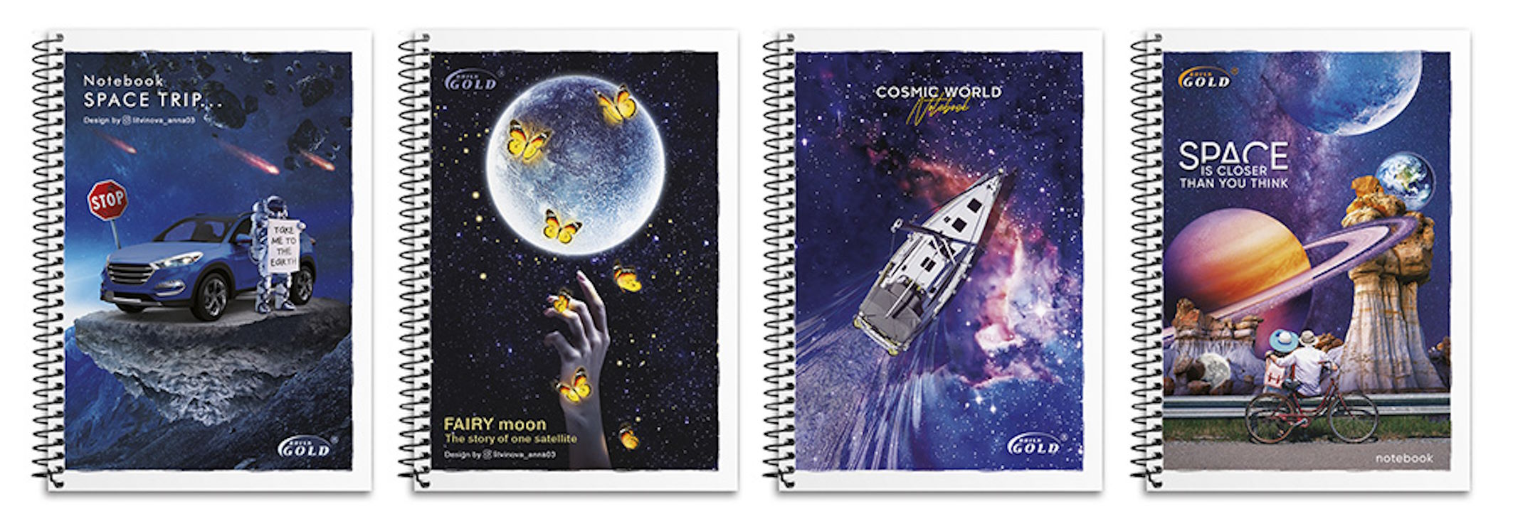 Блокнот А6 на 48 аркушів у клітинку на спіралі збоку з картонною обкладинкою, № 6774, в асортименті, ТМ Gold Brisk