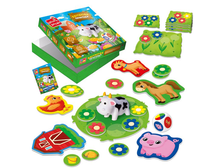 Гра настільна «Квіткова пригода» з фігуркою тваринки, у коробці 22х6х22 см, ТМ Vladi Toys