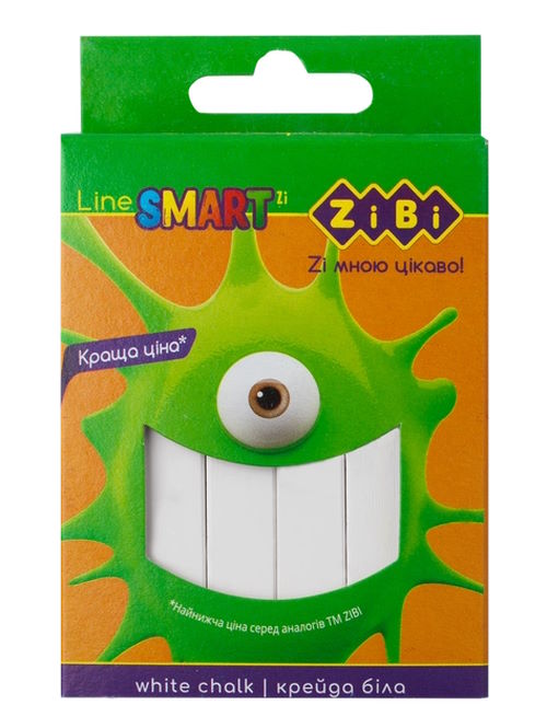 Крейда «SMART» біла квадратна по 12 шт у картонній коробці, TM ZiBi