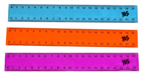 Лінійка 20 см, кольорова, прозора, ТМ YES