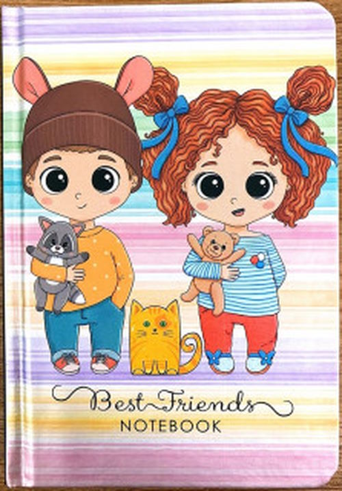 Блокнот А6 на 64 аркуші без ліновки з твердою ламінованою обкладинкою, ТМ Мандарин