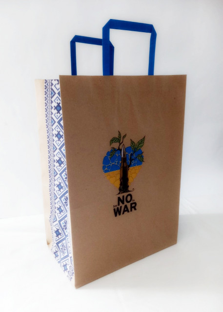 Пакет паперовий з ручками бурий, 25х15х34,5 см